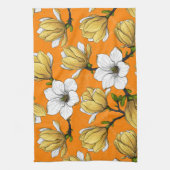 黄色のマグノリアの庭 キッチンタオル (縦)
