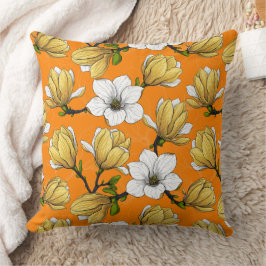 黄色のマグノリア庭園 クッション