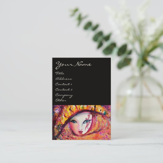 黄色のマスク/舞台芸術，コスチューム・デザイナー 名刺 (スタンド正面)