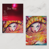 黄色のマスク，赤ルビー 名刺 (正面/裏面)