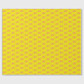 黄色のマゼンタの自転車の形の多く ラッピングペーパー (フラット)