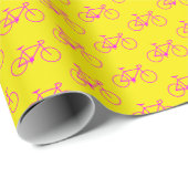 黄色のマゼンタの自転車の形の多く ラッピングペーパー (ロールコーナー)