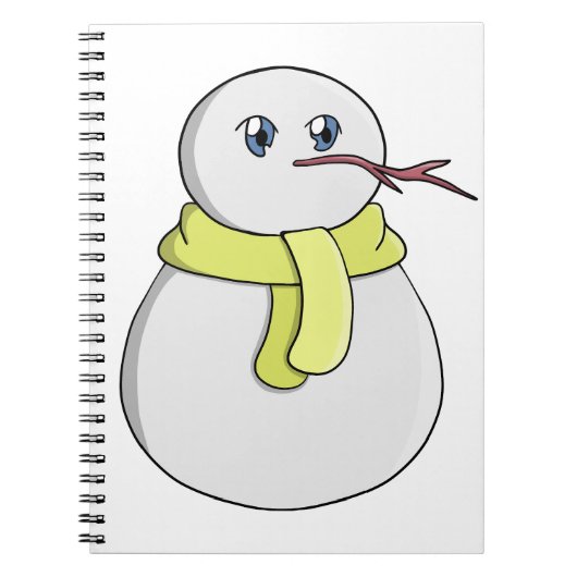 黄色のマフラーを巻いた雪だるま ノートブック (正面)