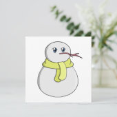 黄色のマフラーを巻いた雪だるま 招待状 (スタンド正面)