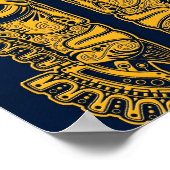 黄色のマヤの双子のマスク幻想を青に ポスター (角)