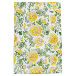 黄色のマリゴールドの花 ブライダルシャワー ミディアムペーパーバッグ