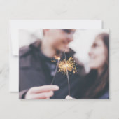 黄色のマリゴールドフローラの結婚水彩写真 セーブザデート (裏面)