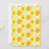 黄色のマリーゴールドが新しい日程の結婚式をセーブ セーブザデート (裏面)