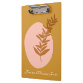 黄色のミニマル植物芸術パーソナライズされた クリップボード (左)