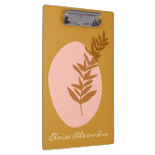 黄色のミニマル植物芸術パーソナライズされた クリップボード (右)