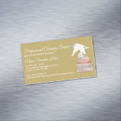 黄色のメイドスプレー花の花の魅力クリーニング マグネット名刺 (インサイチュ)