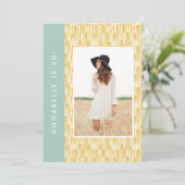 黄色のモダンな抽象的な誕生日 招待状 (スタンド正面)