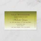黄色のモダングラディエントのヤシの葉モノグラム 名刺 (裏面)