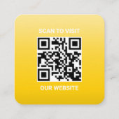 黄色のモダングラデグラデーションーションカスタムのロゴQRコード スクエア名刺 (裏面)