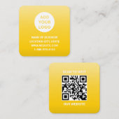 黄色のモダングラデグラデーションーションカスタムのロゴQRコード スクエア名刺 (正面/裏面)