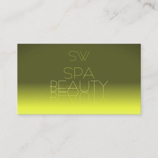 黄色のモダングラデーション鏡文字モノグラム 名刺 (正面)