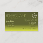 黄色のモダングラデーション鏡文字(ロゴ付き) 名刺 (裏面)