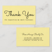 黄色のモダンタイポグラフィありがとう 名刺 (正面/裏面)