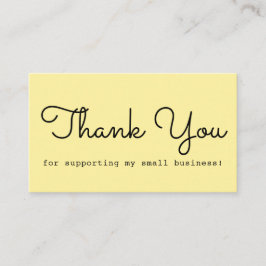 黄色のモダンタイポグラフィありがとう 名刺