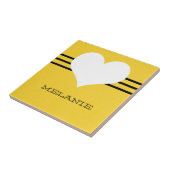 黄色のモダンハートタイル タイル (側面)