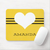 黄色のモダンハートマウスパッド マウスパッド (マウス)