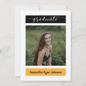 黄色のモダンブロック3 – 写真の卒業 招待状 (正面)