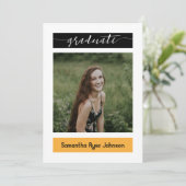 黄色のモダンブロック3 – 写真の卒業 招待状 (スタンド正面)