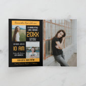 黄色のモダンブロック5 – 写真の卒業 招待状 (内部)