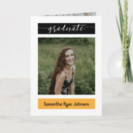 黄色のモダンブロック5 – 写真の卒業 招待状