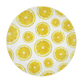 黄色のモダンレモンは新鮮な果物を切る カッティングボード