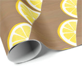 黄色のモダンレモンスライスパターン ラッピングペーパー (ロールコーナー)