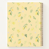 黄色のモダンレモンノートブック – 完全にパーソナライズ ノートブック (裏面)