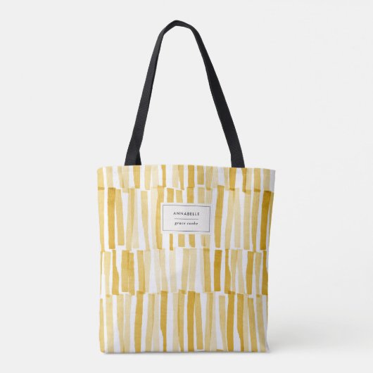 黄色のモダン抽象芸術パタパーソナライズされたーン贈答 トートバッグ (裏面)
