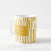 黄色のモダン抽象芸術パターンパーソナライズされたギフトc コーヒーマグカップ (正面左)