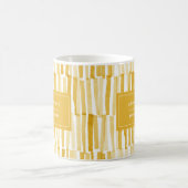 黄色のモダン抽象芸術パターンパーソナライズされたギフトc コーヒーマグカップ (中央)