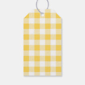 黄色のモダン格子模様メリークリスマス ギフトタグ (裏面)