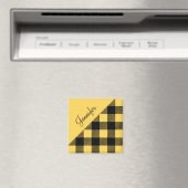 黄色のモダン格子状チェックパターン名 マグネット (インサイチュ (食洗機))