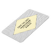 黄色のモダン水玉模様日付の保存 マグネット (左側)