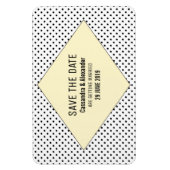 黄色のモダン水玉模様日付の保存 マグネット (縦)