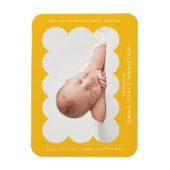 黄色のモダン鱗片状フレーム誕生のお知らせ マグネット (縦)