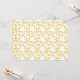 黄色のモチーフが繰り返されるパターンが特徴のカーペット 招待状