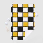黄色のモノクロチェック ゴルフタオル (インサイチュ)