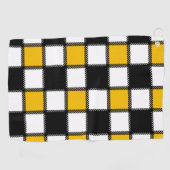 黄色のモノクロチェック ゴルフタオル (横)