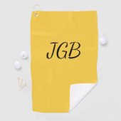 黄色のモノグラムの金ゴールドまたは色の背景の選択 ゴルフタオル (インサイチュ)