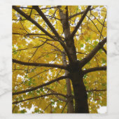 黄色のモミジのペア 紅葉の自然 ワインラベル (シングルラベル)