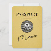 黄色のモロッコのパスポート日付の保存 セーブザデート (正面)