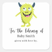 黄色のモンスター - ベビーシャワーライブラリー スクエアシール (正面)