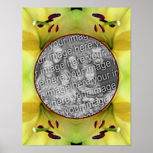 黄色のユリの花のクローズアップ写真を自分で作成 ポスター (正面)