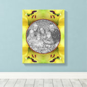 黄色のユリの花のフレーム独自の写真を作成 キャンバスプリント (インサイチュ (ウッドフロア))