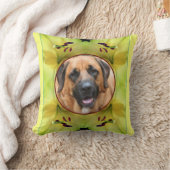 黄色のユリの花のフレーム独自の写真を作成 クッション (ブランケット)